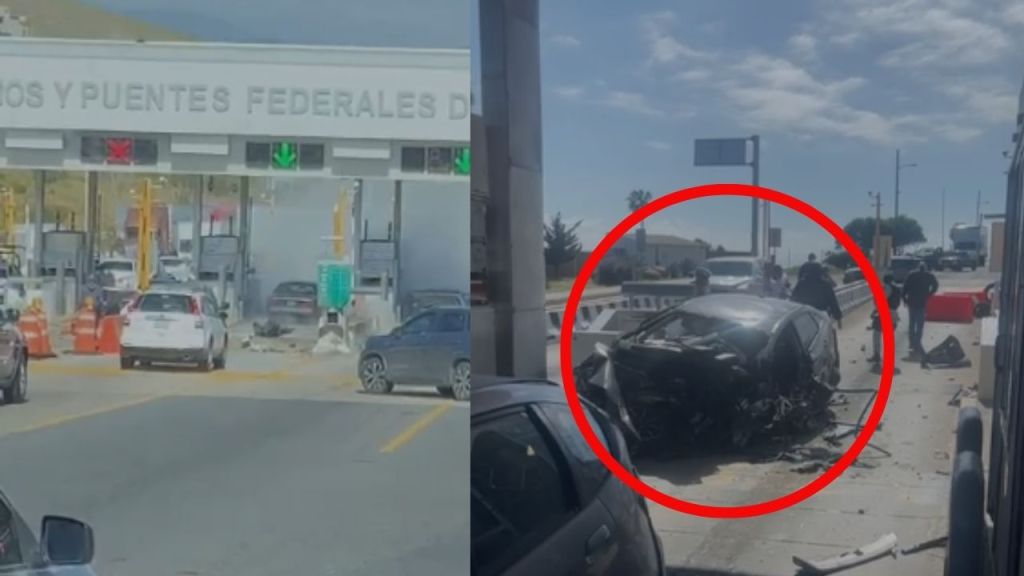 VIDEO auto se impacta contra caseta de cobro en&nbsp;Ensenada