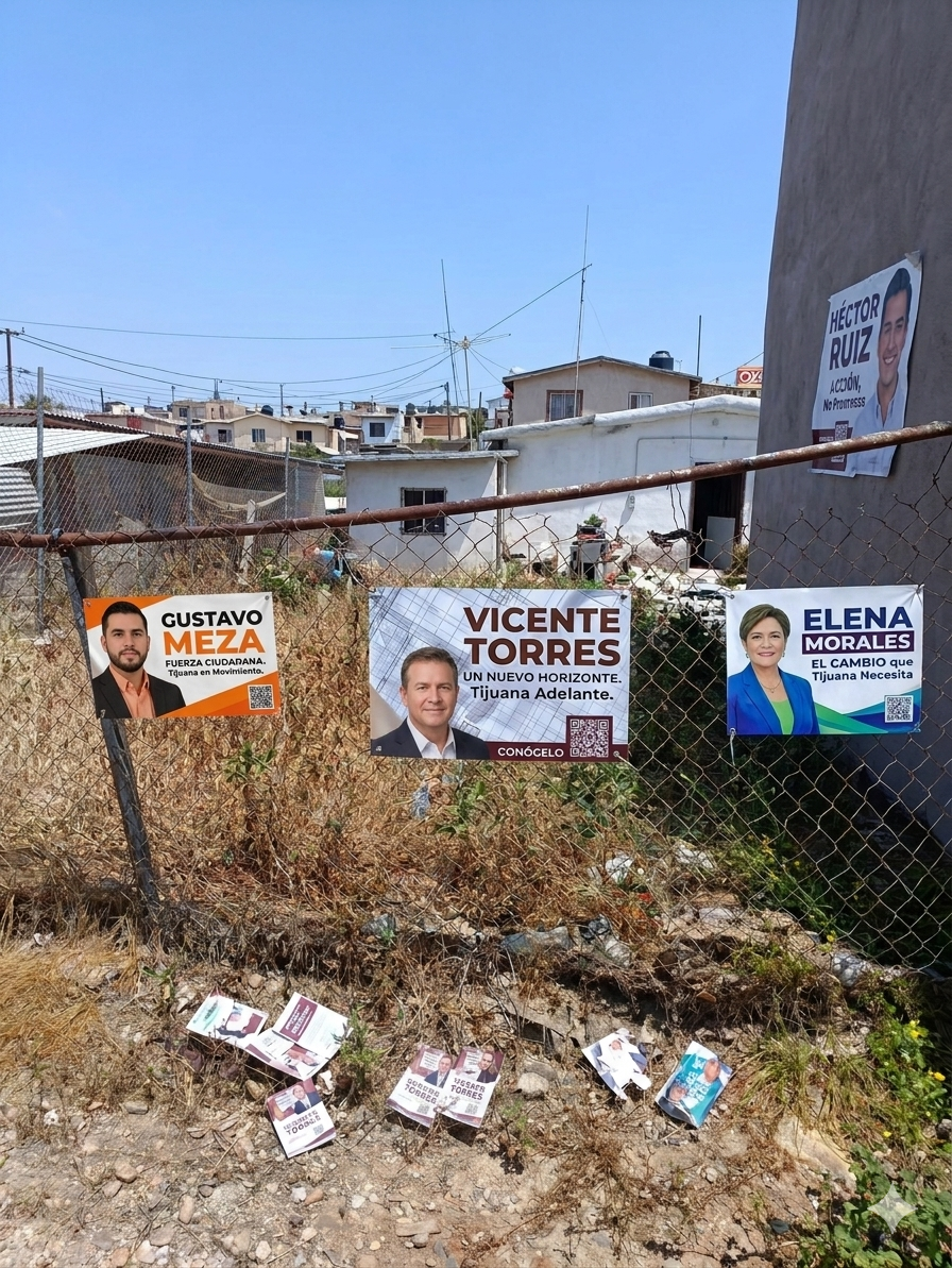 ¿Precampaña disfrazada? Lonas y brigadas políticas aparecen en colonias de&nbsp;Tijuana