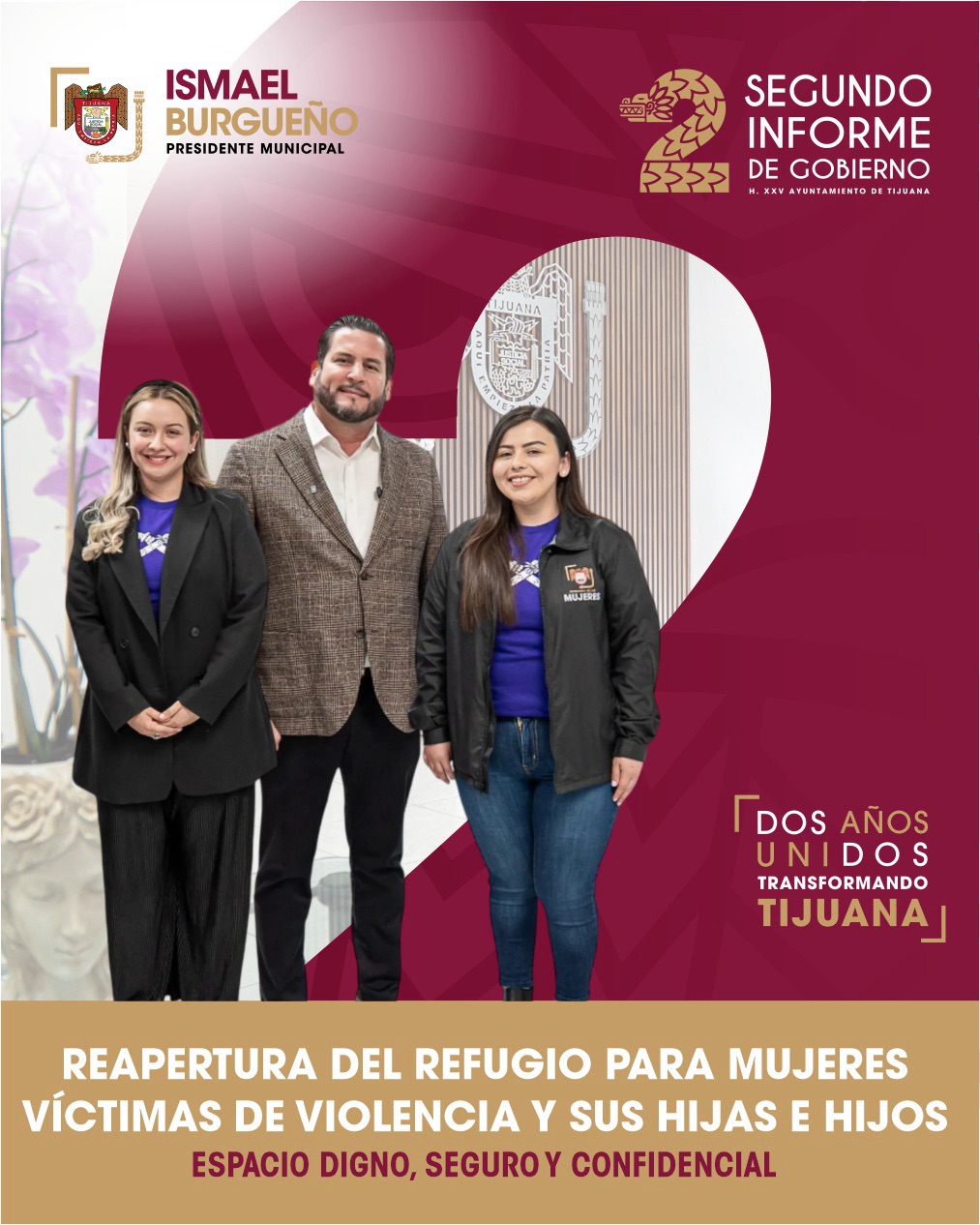 El H. XXV Ayuntamiento de Tijuana reafirma su compromiso con la protección y el bienestar social de las familias al anunciar la reapertura del Refugio para Mujeres Víctimas de Violencia y sus Hijos e Hijas.&nbsp;&nbsp;
